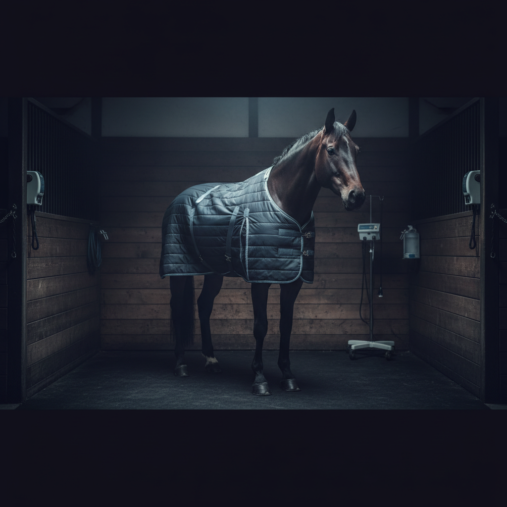 Recovering horse with full PEMF blanket