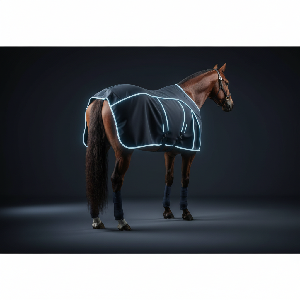 Horse hindquarters with PEMF therapy blanket