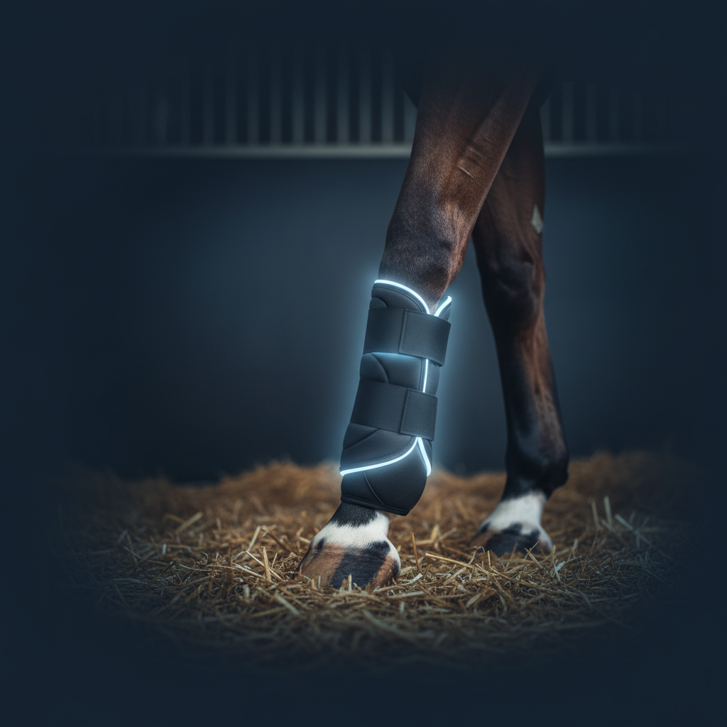 Horse foreleg with PEMF therapy boot