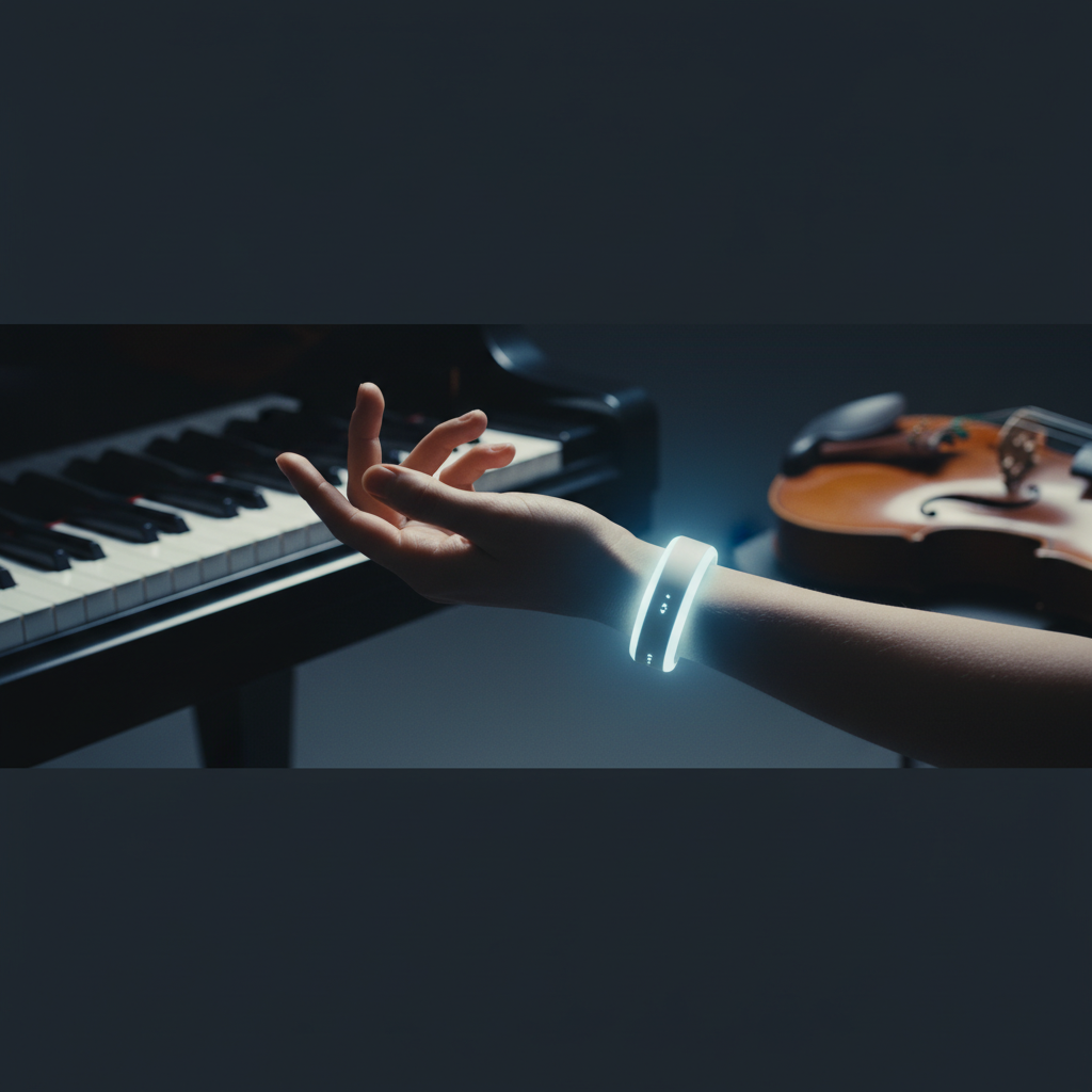 Musician's hand with PEMF therapy