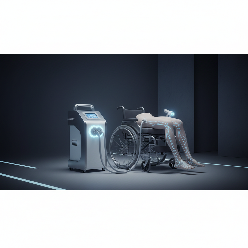 PEMF therapy device beside a wheelchair